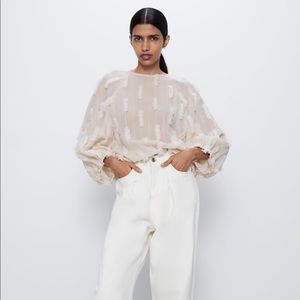 Zara textured weave top